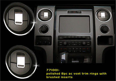 Ford F 150 Raptor 2010 12 Interior Stainless Steel A C Vent Trim Rings 